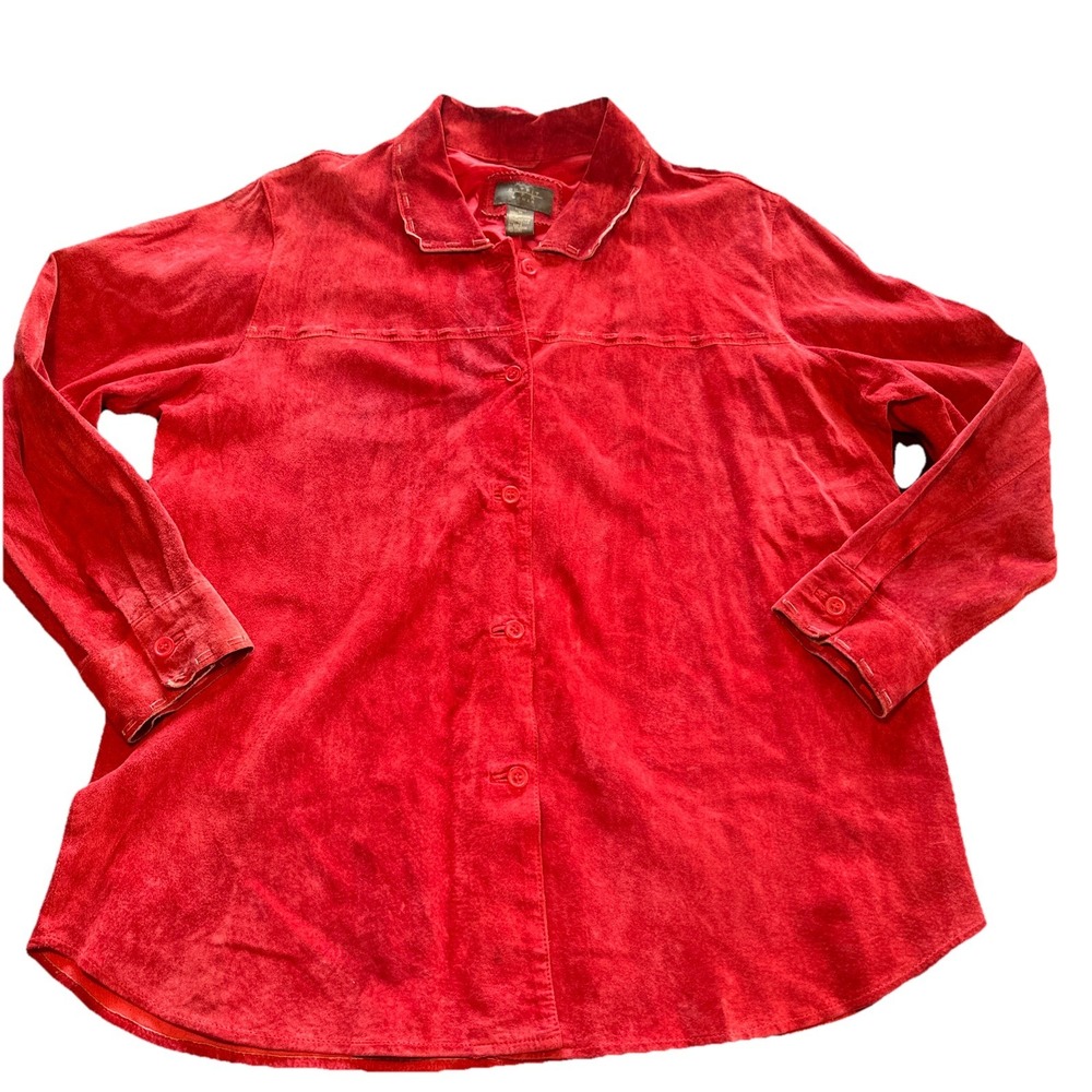 Outfit JPR Red Suede Soft Boho Vintage‎ Modern Chic Western Inspired Shacket 1X